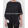 2016-2017 Fashion design knitted women wool cashmere poncho with bottons